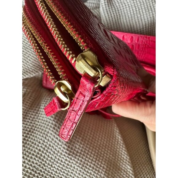 Brahmin Amata Red Croc Embossed Leather Handbag & Wallet. See ALL Photos! - Picture 7 of 10
